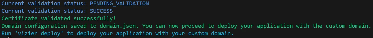 certificate validated